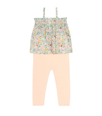 Top Abricot a stampa floreale in cotone | Bonpoint