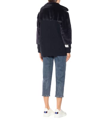 Cardigan in lana con pelliccia sintetica | Stella McCartney