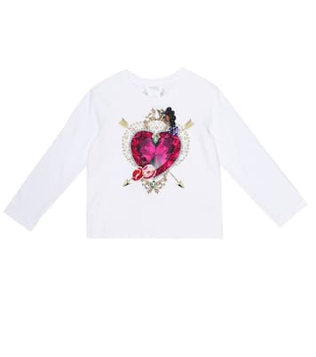 Top in cotone con cristalli | Camilla Kids