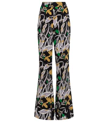 Pantalon Federia à taille haute en soie à fleurs | Diane von Furstenberg