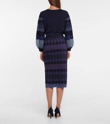 Falda midi Rosa acanalada | Diane von Furstenberg