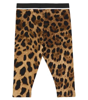 Baby leopard-print stretch-cotton leggings | Dolce&Gabbana Kids