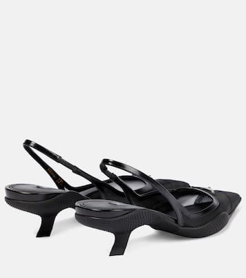Slingback-Pumps aus Leder und Mesh | Prada