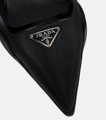 Slingback-Pumps aus Leder und Mesh | Prada