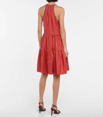 Embellished linen-blend minidress | Brunello Cucinelli