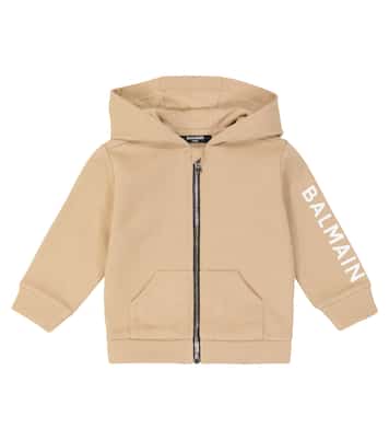 Baby - Felpa in cotone con zip e cappuccio | Balmain Kids
