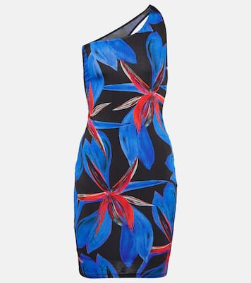 Plunge one-shoulder minidress | Louisa Ballou