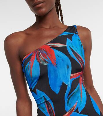 Plunge one-shoulder minidress | Louisa Ballou