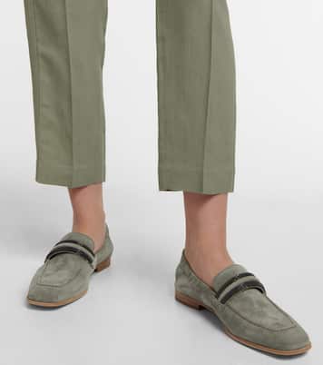 Embellished suede loafers | Brunello Cucinelli