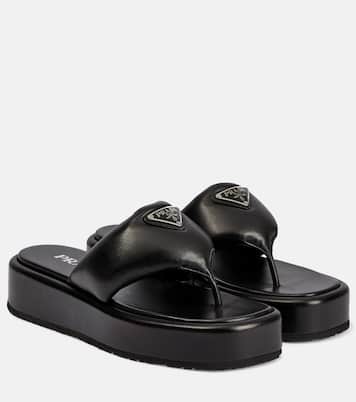 Sandali con plateau in pelle imbottita | Prada