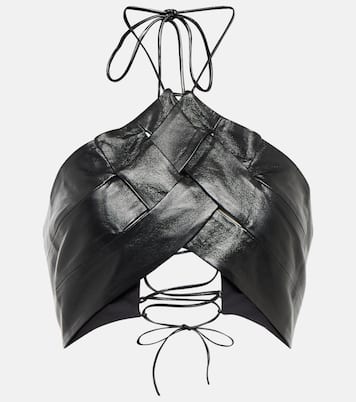Top Vortico raccourci en cuir synthétique | Aya Muse