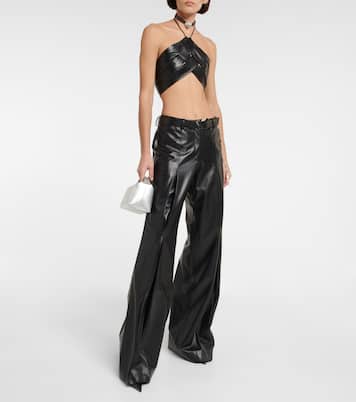 Top Vortico raccourci en cuir synthétique | Aya Muse