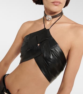 Top Vortico raccourci en cuir synthétique | Aya Muse