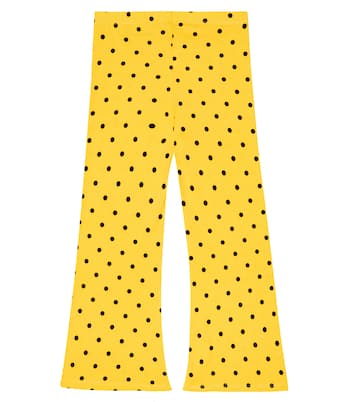 Polka dotted flared jersey pants | Mini Rodini