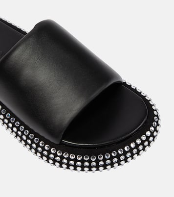 Mules à plateforme en cuir à cristaux | JW Anderson