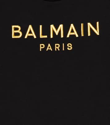 Abito in jersey di cotone con logo | Balmain Kids