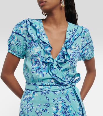 Aude printed wrap minidress | Poupette St Barth