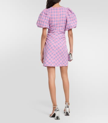 Checked cotton-blend minidress | Ganni