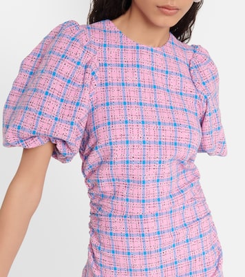 Checked cotton-blend minidress | Ganni