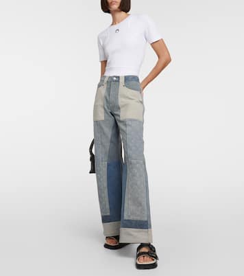Jean ample Patchwork à taille haute | Marine Serre