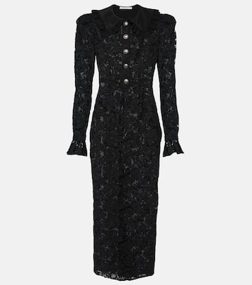 Vestido midi de encaje de algodón | Alessandra Rich