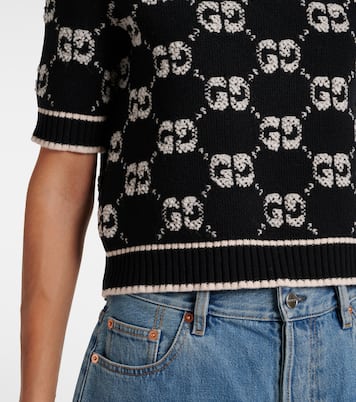 GG jacquard wool bouclé top  | Gucci