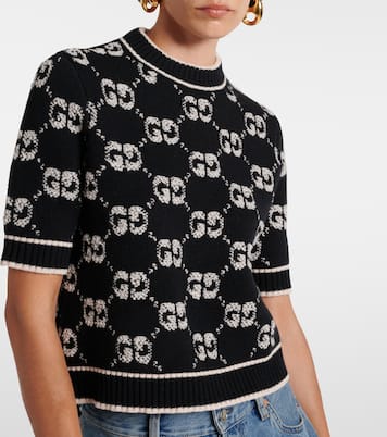 GG jacquard wool bouclé top  | Gucci