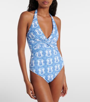 Zanzibar printed halterneck swimsuit | Melissa Odabash