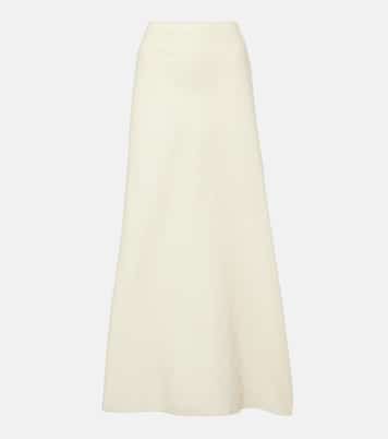 Mauva silk and cotton organza maxi skirt | Khaite