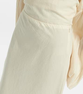 Mauva silk and cotton organza maxi skirt | Khaite
