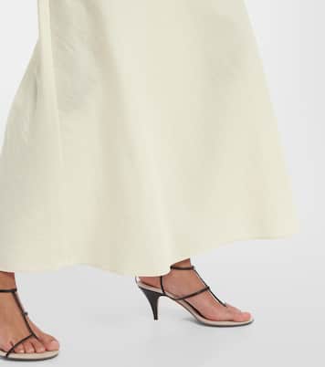 Mauva silk and cotton organza maxi skirt | Khaite