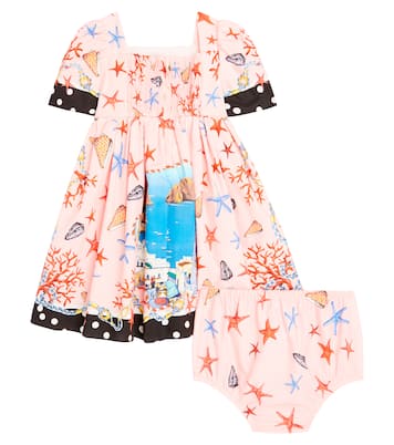 Baby - Abito e culottes Capri in cotone | Dolce&Gabbana Kids