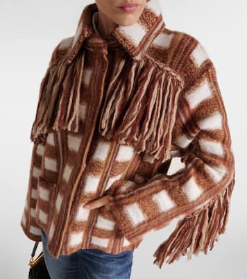 Dizzy fringed checked jacquard jacket | Dorothee Schumacher