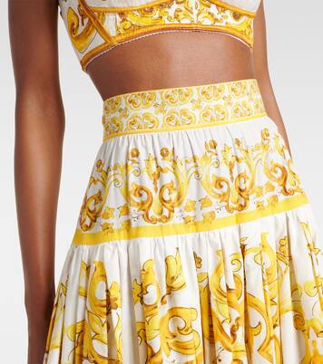 Jupe longue Majolica en coton | Dolce&Gabbana