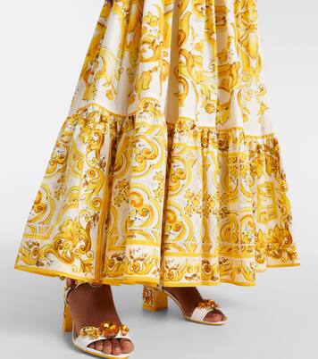 Jupe longue Majolica en coton | Dolce&Gabbana