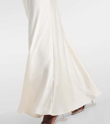 Diamanté-embellished satin maxi dress | Self-Portrait