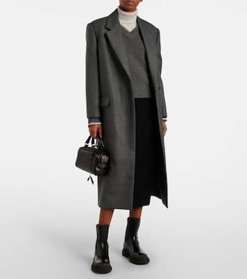 Jupe midi en laine, cachemire et soie | Brunello Cucinelli