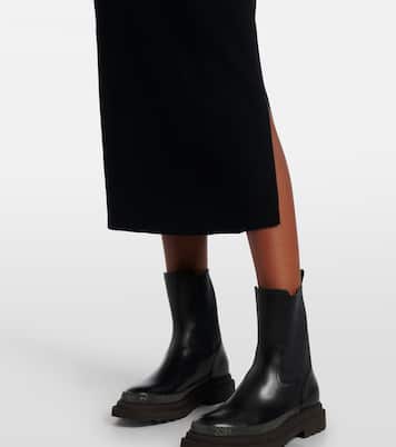 Jupe midi en laine, cachemire et soie | Brunello Cucinelli