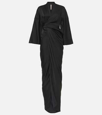 Robe portefeuille longue en satin | Rick Owens