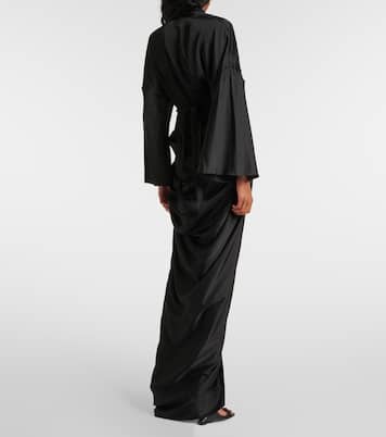 Robe portefeuille longue en satin | Rick Owens