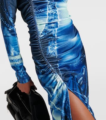 Pigalle printed velvet maxi dress | Jean Paul Gaultier