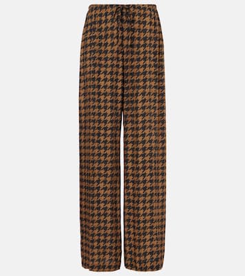Pantaloni regular in raso pied-de-poule | Dries Van Noten