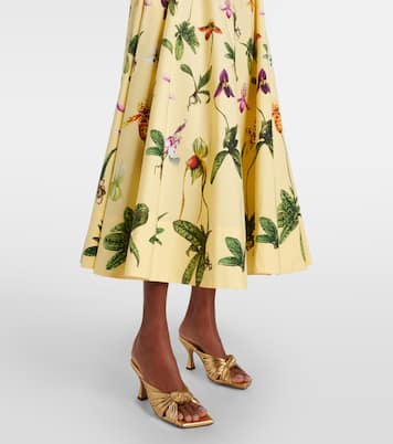 Gonna midi in popeline di misto cotone | Oscar de la Renta