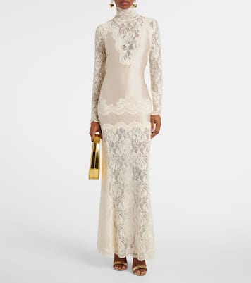 Lace-trimmed maxi dress | Rabanne