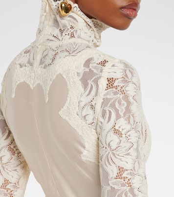 Lace-trimmed maxi dress | Rabanne