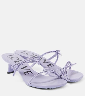 Petal 45 bow-detail suede sandals  | Loewe