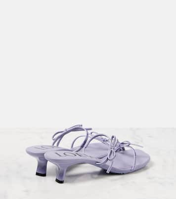 Petal 45 bow-detail suede sandals  | Loewe