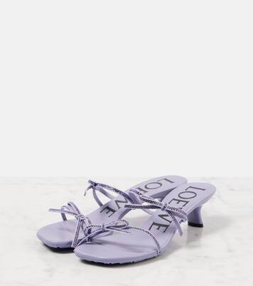 Petal 45 bow-detail suede sandals  | Loewe