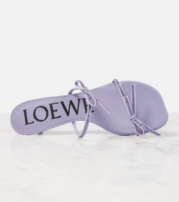 Petal 45 bow-detail suede sandals  | Loewe