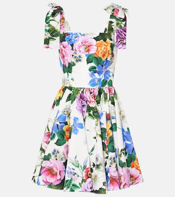 Abito corto in cotone con stampa | Dolce&Gabbana